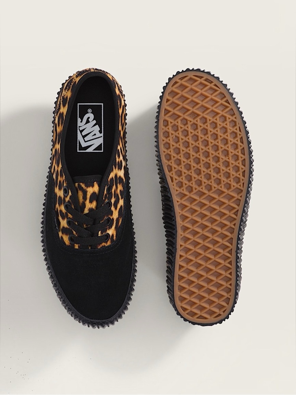 NEW Vans Authentic Creeper Leopard Black Canvas Suede Sneaker Multi Mens NWOB